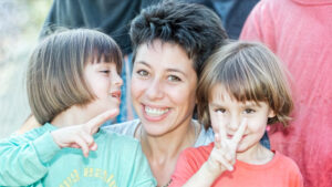 Sally Becker with children